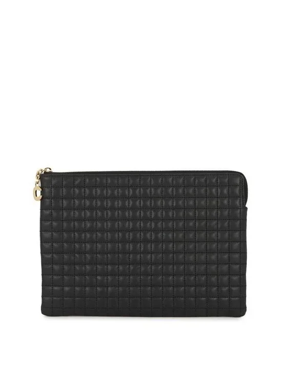 Celine Clutch CC Charm Leather Black - Picture 1 of 10